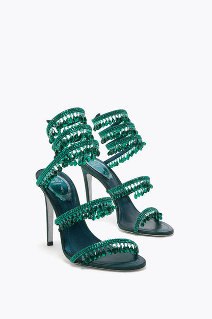 René Caovilla Chandelier Sandal 105 - Emerald