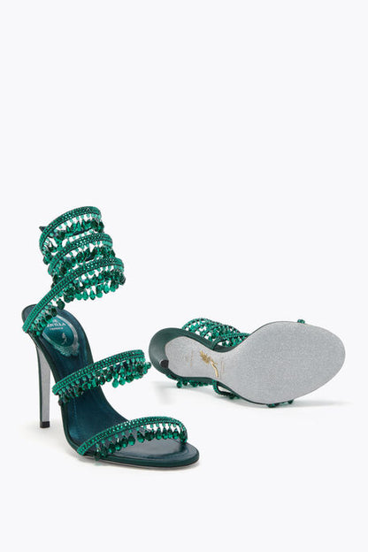 René Caovilla Chandelier Sandal 105 - Emerald